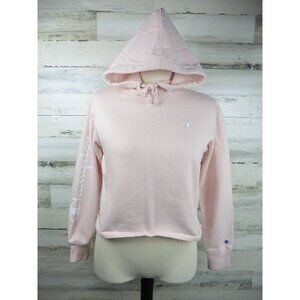 NWOT Champion Womens Small Pink Crop Hooded Sweatshirt